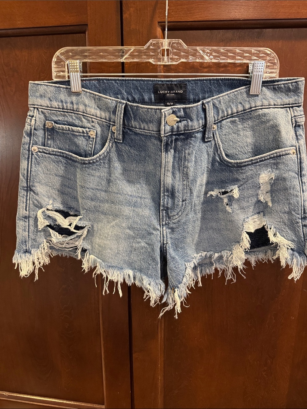 Lucky Brand Distressed Light Wash Denim Cutoff Shorts